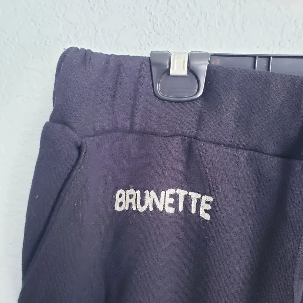 Brunette the Label Embroidered Black Jogger Sweatpants - Picture 5 of 7